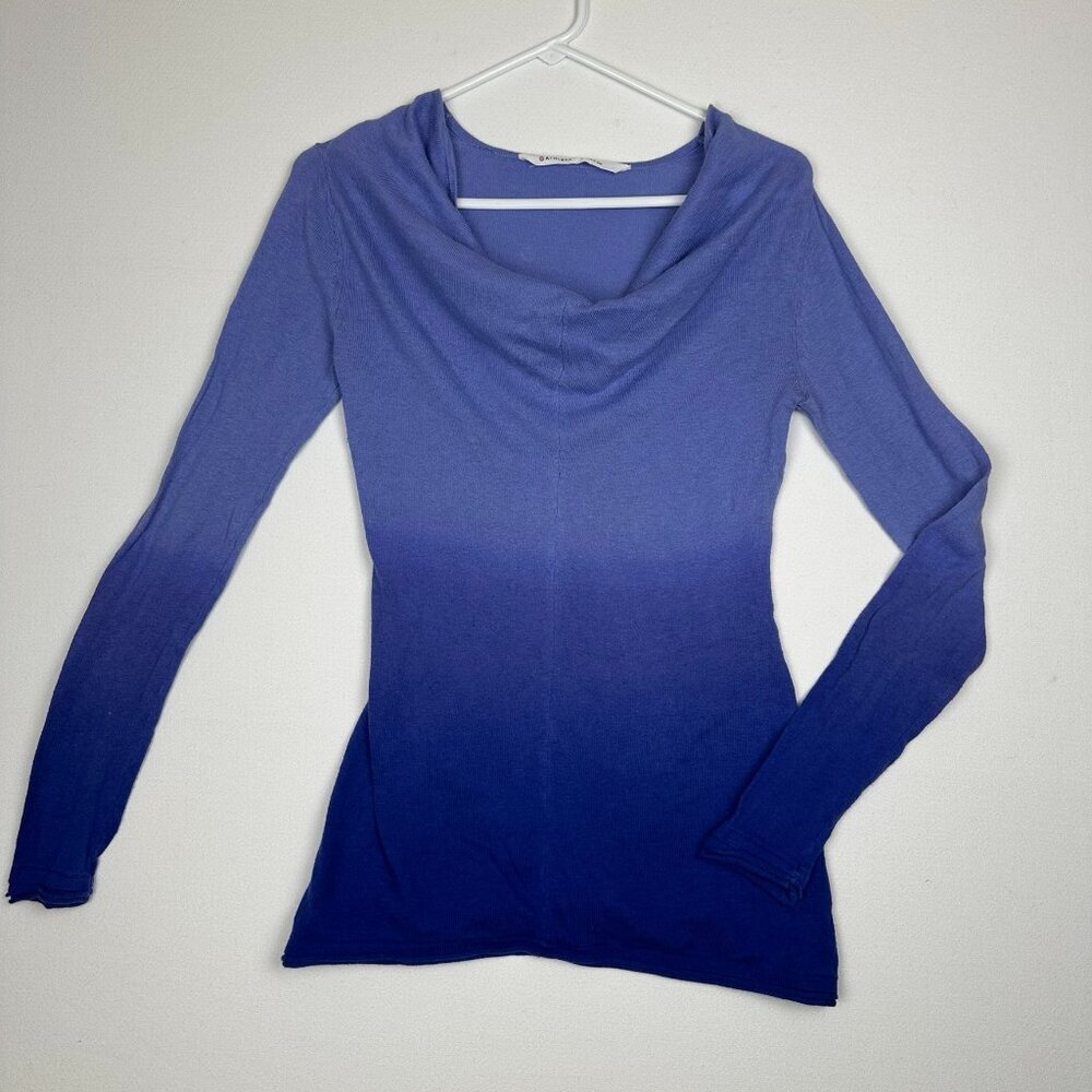 Athleta Blue Ombre' Lightweight Cowl neck Sweater